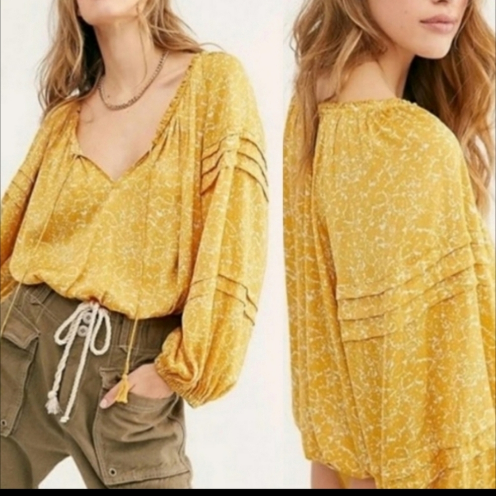 Free People intimately free All Tucks Printed Bodysuit